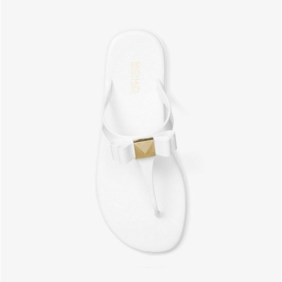 New In Box Michael Kors Jelly Plate White Thong Sandals Slip-Ons Slippers US 9M - Picture 7 of 17
